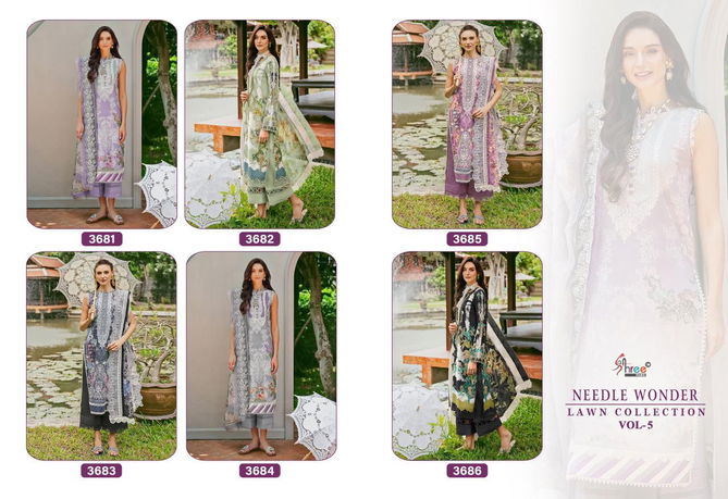 Needle Wonder Lawn Collection Vol 5 By Shree Cotton Pakistani Suits Wholesale Online
